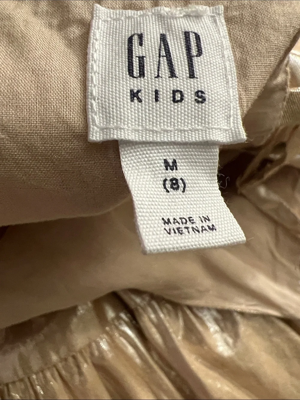 GAP Girls Shiny Rose Gold Metallic Tiered Dress